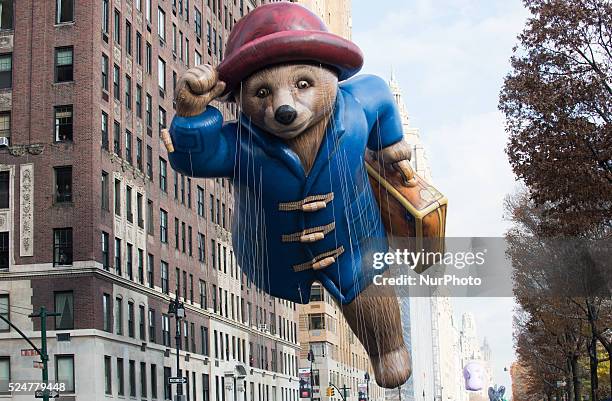 Macy's 2015 Annual Thanksgiving Day Parade saw floats from Snoopy to Adventure Time - with musicians from Mariah Carey to Panic at the Disco, in New...