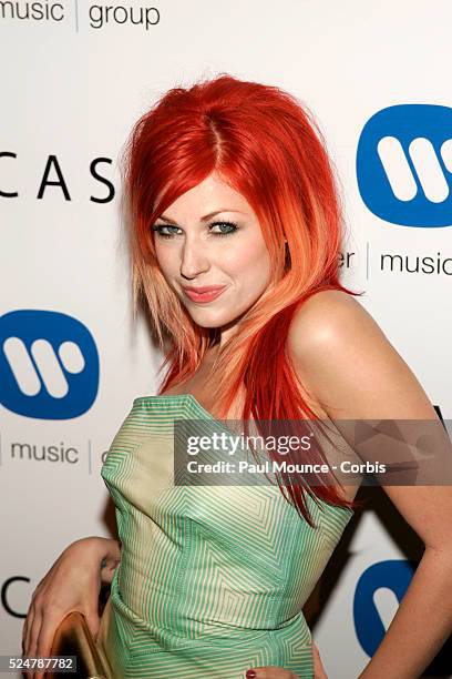 Singer Bonnie McKee arrives at Warner Music Group's Grammy�� Awards After-Party held at the prestigeous Pacific Design Center.