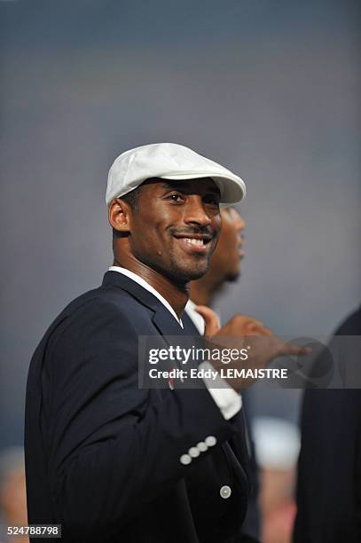 Basketball player Kobe Bryant during the Opening Ceremony of the Beijing 2008 Olympic Games at the National Stadium, known as Bird's Nest, Beijing,...