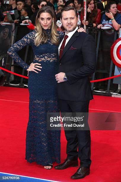 Buckley and Abigail Ochse attends the European Premiere of "Captain America: Civil War" at Vue Westfield on April 26, 2016 in London, England.