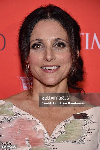 Julia Louis-Dreyfus attends 2016 Time 100 Gala, Time's Most Influential People In The World red carpet at Jazz At Lincoln Center at the Times Warner...