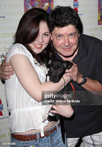 Michael McGrath & daughter Backstage at Broadway Barks Lucky 13th Annual Adopt-a-thon in New York City.