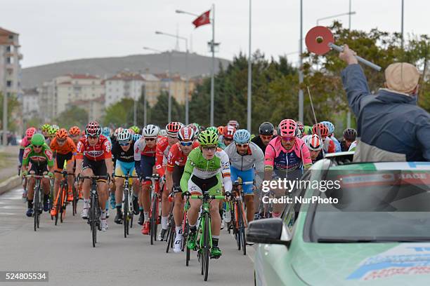 Race Director gives directions to riders during the first kilometer of the third stage of 52nd Presidential Tour of Turkey 2016, Aksaray Konya Stage...