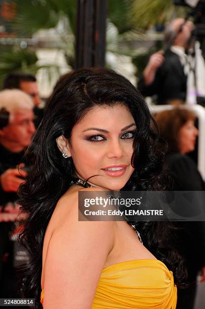 Lebanese singer Haifa Wehbe at the premiere of "Le Silence de Lorna" during the 61st Cannes Film Festival.