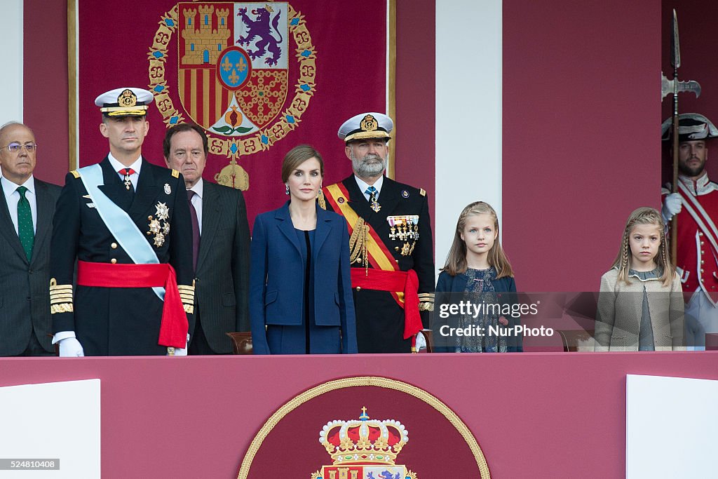 Spain's King Felipe, Queen Letizia , and their daughters