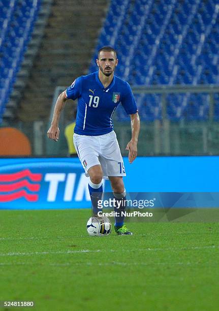 Leonardo Bonucci during the Qualifying Round European Championship football match Italia vs Norvegia at the Olympic Stadium in Rome, on october 13,...