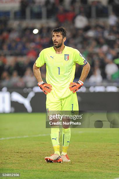 Gianluigi Buffon during the Qualifying Round European Championship football match Italia vs Norvegia at the Olympic Stadium in Rome, on october 13,...