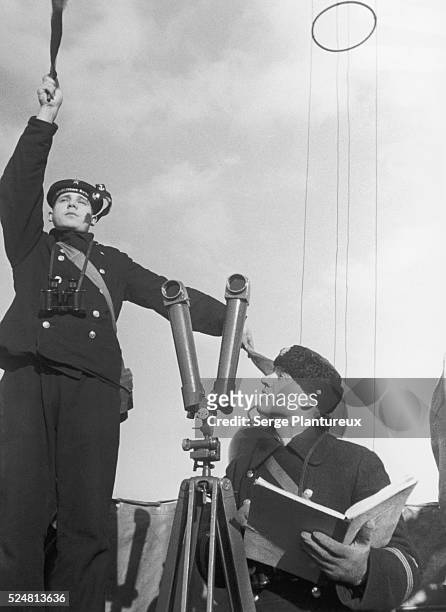 Soviet Navy signalman on the Russian Front.
