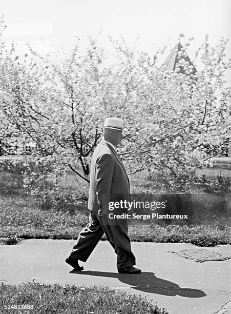 Nikita Khrushchev Taking a Walk