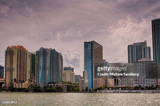 July 13, 2013 Dowtown Miami Skyline from Biscayne Bay.