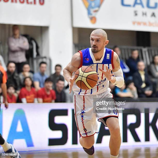 Levente Szijarto of Steaua CSM EximBank Bucharest in action during the LNBM - Men's National Basketball League Romania game between Steaua CSM...