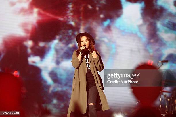 Gdansk, Poland 19th, July 2015 Summer with Radio ZET and 2nd TV channel concert in Gdansk Polish- Czech singer Ewa Farna performs live on the stage...