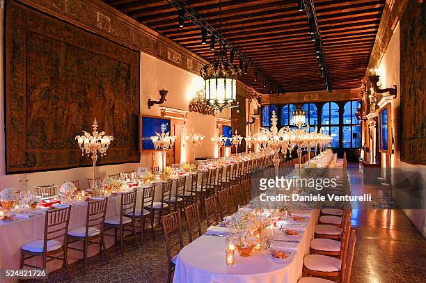 General view of Montblanc Arts Patronage Award 25th Anniversary - Gala Diner at Palazzo Polignac on April 26, 2016 in Venice, .