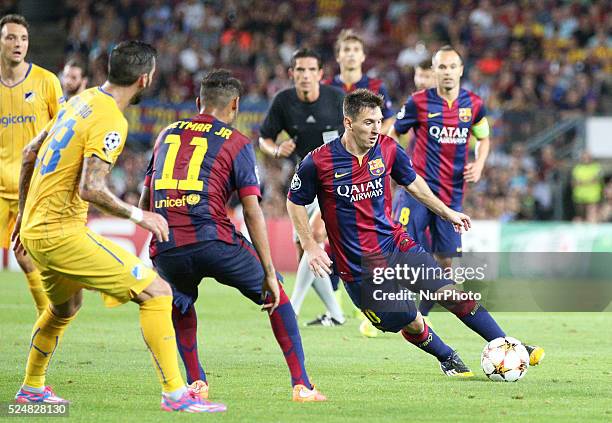 September- BARCELONA, SPAIN: Neymar Jr. And Leo Messi in the match between FC Barcelona and APOEL Nicosia, for the week 1 of group E of the group...