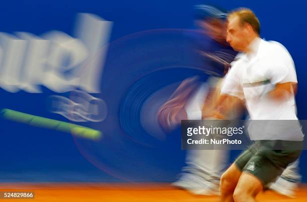 April 20- SPAIN: Thiemo de Bakker in the 1/32 final match against Elias Ymer, corresponding Barcelona Open Banc Sabadell tournament, played at the...