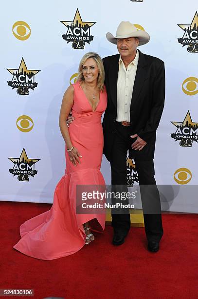 Denise Jackson and singer Alan Jackson attend the 50th Academy Of Country Music Awards at AT&amp;T Stadium on April 19, 2015 in Arlington, Texas.