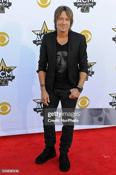 Singer Keith Urban attends the 50th Academy Of Country Music Awards at AT&amp;T Stadium on April 19, 2015 in Arlington, Texas.