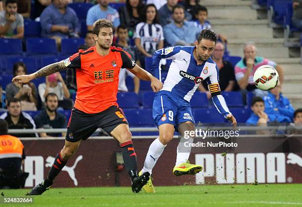 October- SPAIN: Sergio Garcia and Inigo in the match between RCD Espanyol and Real Sociedad, for Week 7 of the BBVA spanish League match played at...