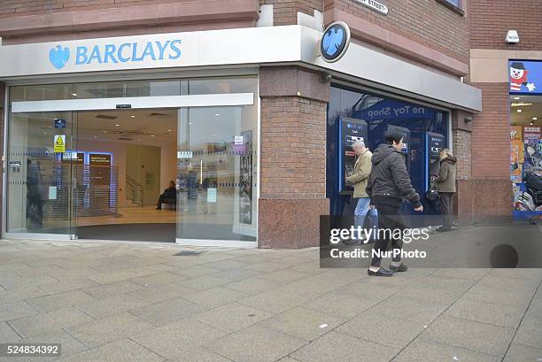 Branch of Barclay's Bank trading in Stockport, England, on Monday 26th November 2015.