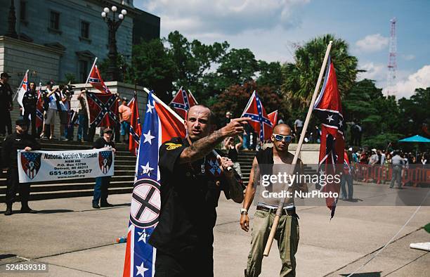 Member of th Ku Klux Klan from Kentucky, USA and a member of the Loyal White Knights a branch of the Ku Klux Klan from Pelham, North Carolina are...