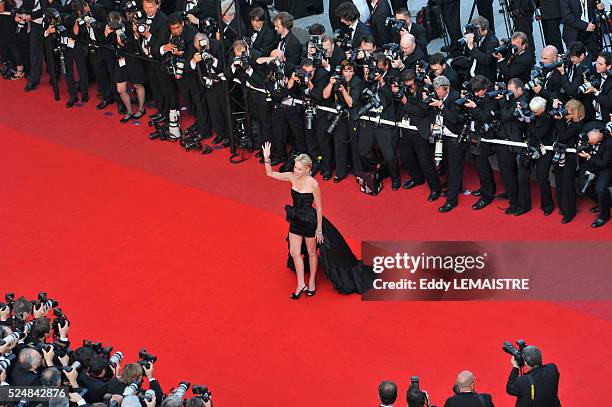Sharon Stone attends the premiere of "Inglourious Basterds" during the 62nd Cannes Film Festival.