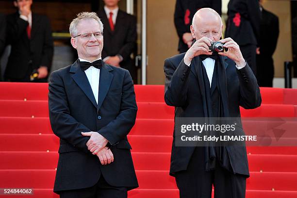 Thierry Fremaux and Gilles Jacob at the premiere of ?Fair Game? during the 63rd Cannes International Film Festival.