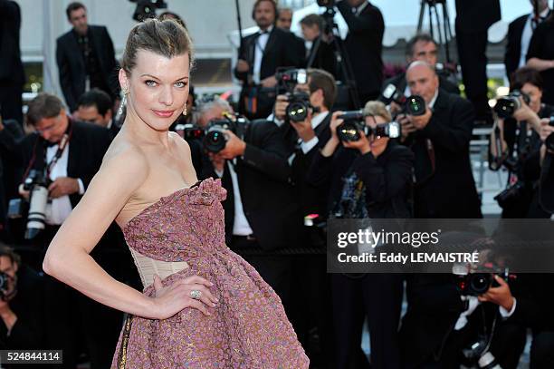 Milla Jovovich at the premiere of ?The Exodus - Burnt By The Sun 2? during the 63rd Cannes International Film Festival.