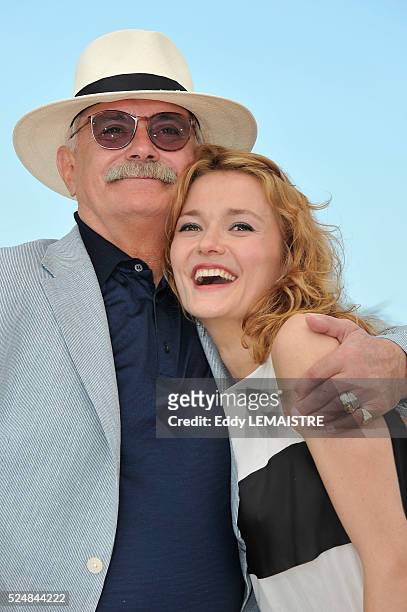 Nikita Mikhalkov and Nadezhda Mihalkova at the photo call for ?The Exodus - Burnt by the sun 2? during the 63rd Cannes International Film Festival.