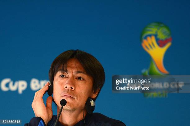Hong Myung Bo, in the press conference of Sud Corea before the match against Argelia in Porto Alegre the 21 of june of 2014. Foto: Edu...