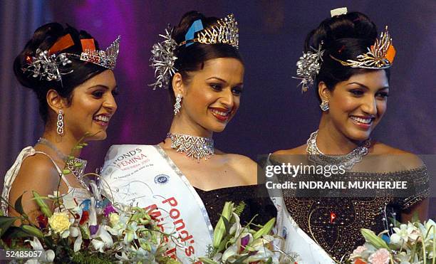 Winners of the Pond's Femina Miss India 2005, secondnd runner-up Miss Earth-Niharika Singh , and first runner-up Pond's Femina Miss India 2005 World...