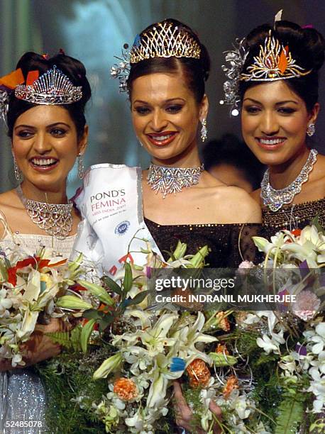 Winners of the Pond's Femina Miss India 2005, second runner-up Miss Earth-Niharika Singh , and first runner-up Pond's Femina Miss India 2005 World...