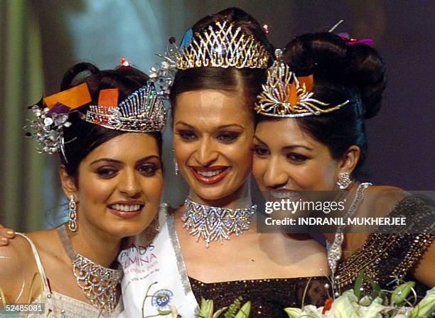 Winners of the Pond's Femina Miss India 2005, second runner-up Miss Earth-Niharika Singh , and first runner-up Pond's Femina Miss India 2005 World...