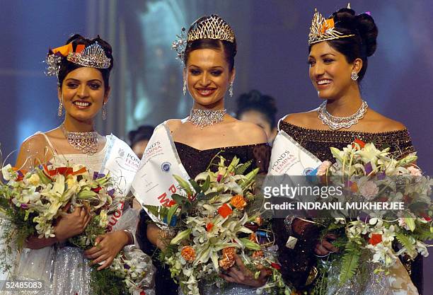 Winners of the Pond's Femina Miss India 2005, second runner-up Miss Earth-Niharika Singh , and first runner-up Pond's Femina Miss India 2005 World...