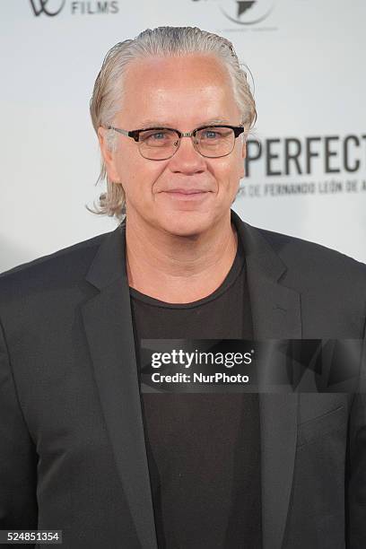 Tim Robbins attends 'Un Dia Perfecto' photocall at Villamagna Hotel on August 25, 2015 in Madrid, Spain.