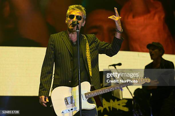 Luciano Ligabue or simply &quot;Ligabue&quot;, Italian singer-songwriter,musician, film director and writer, performs live at the Olympic Stadium in...