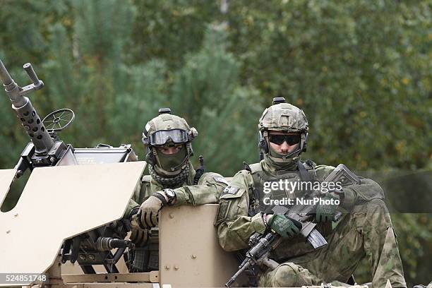 Oleszno, Poland 9th, September 2014 Nobel Sword-14 NATO international special forces exercise at the land forces training centre in Oleszno. 15...