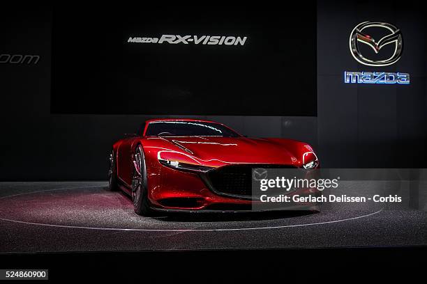 The Mazda RX-Vision on display at the 86th Geneva International Motorshow at Palexpo in Switzerland, March 2, 2016.