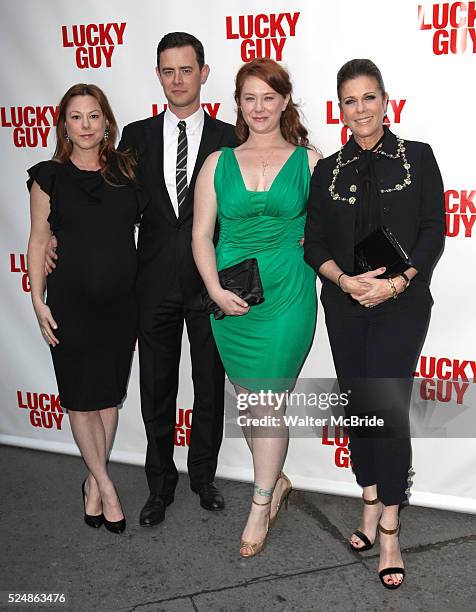 Samantha Bryant, Colin Hanks, Elizabeth Ann Hanks, Rita Wilson attending the Broadway Opening Night Performance of 'Lucky Guy' at the Broadhurst...