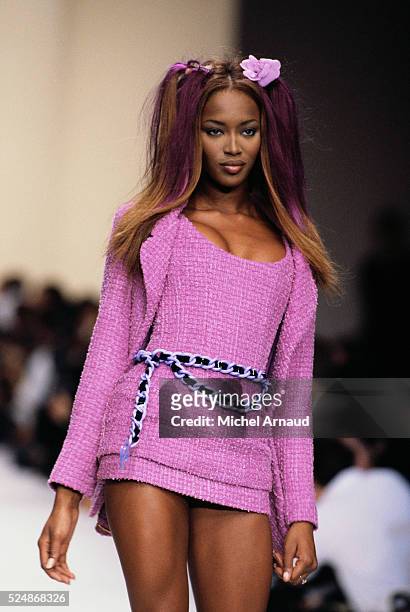 Supermodel Naomi Campbell Wearing Spring and Summer Chanel Fashions