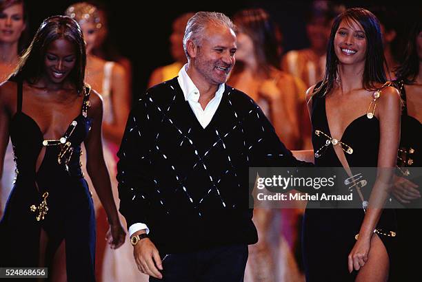 Naomi Campbell, Gianni Versace, and Christy Turlington