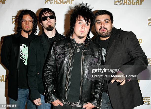 Metal Band "Papa Roach" arrive at the ASCAP Awards held at the Beverly Hilton Hotel in Beverly Hills.