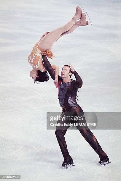 French figure skaters Sarah Abitbol and Stephane Bernadis during the 2000 French Championships.