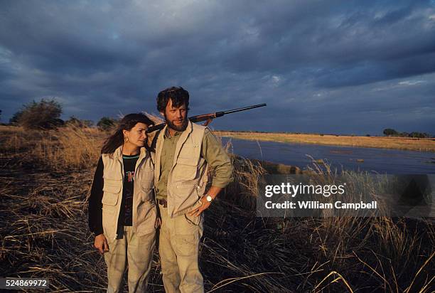 Mark and Delia Owens in the North Luangwa National Park in Zambia. 9/90.