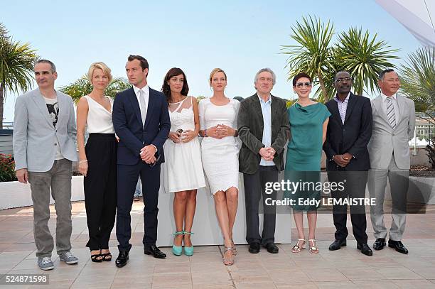 Olivier Assayas, Linn Ullmann, Jude Law, Martina Gusman, Uma Thurman, Robert De Niro, Nansun Hi, Mahamat Saleh Haroun and Johnnie To at the photo...