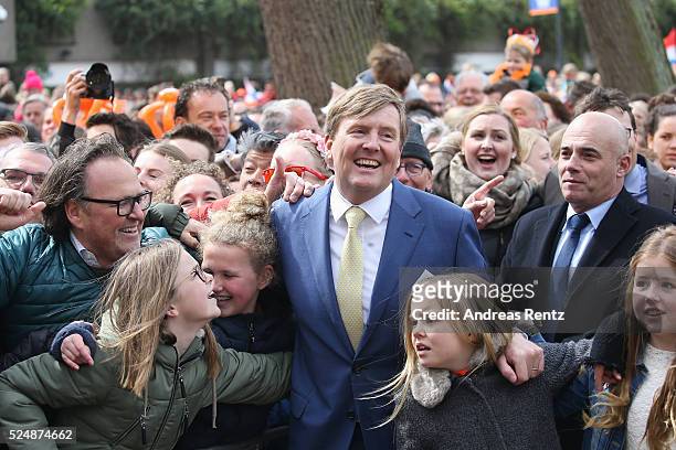 King Willem-Alexander of The Netherlands with Princess Ariane of The Netherlands attend King's Day , the celebration of the birthday of the Dutch...