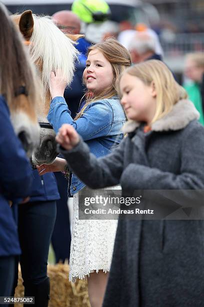 Princess Alexia of The Netherlands and Princess Ariane of The Netherlands seen during King's Day , the celebration of the birthday of the Dutch King,...