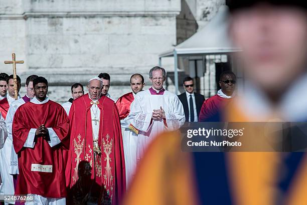 Pope Francis during the Palm Sunday celebrations at St Peter's square on March 29, 2015 at the Vatican. On Palm Sunday Christians celebrate Jesus'...