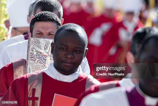 Cardinals during the Palm Sunday celebrations at St Peter's square on March 29, 2015 at the Vatican. On Palm Sunday Christians celebrate Jesus'...