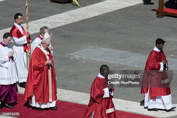 Pope Francis during the Palm Sunday celebrations at St Peter's square on March 29, 2015 at the Vatican. On Palm Sunday Christians celebrate Jesus'...