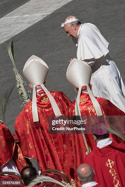 Pope Francis during the Palm Sunday celebrations at St Peter's square on March 29, 2015 at the Vatican. On Palm Sunday Christians celebrate Jesus'...